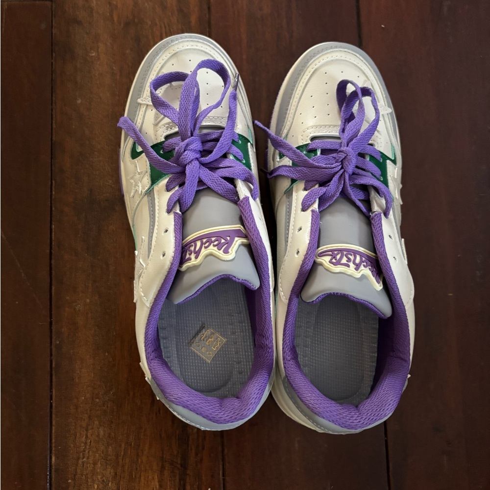 White and Purple Sneakers